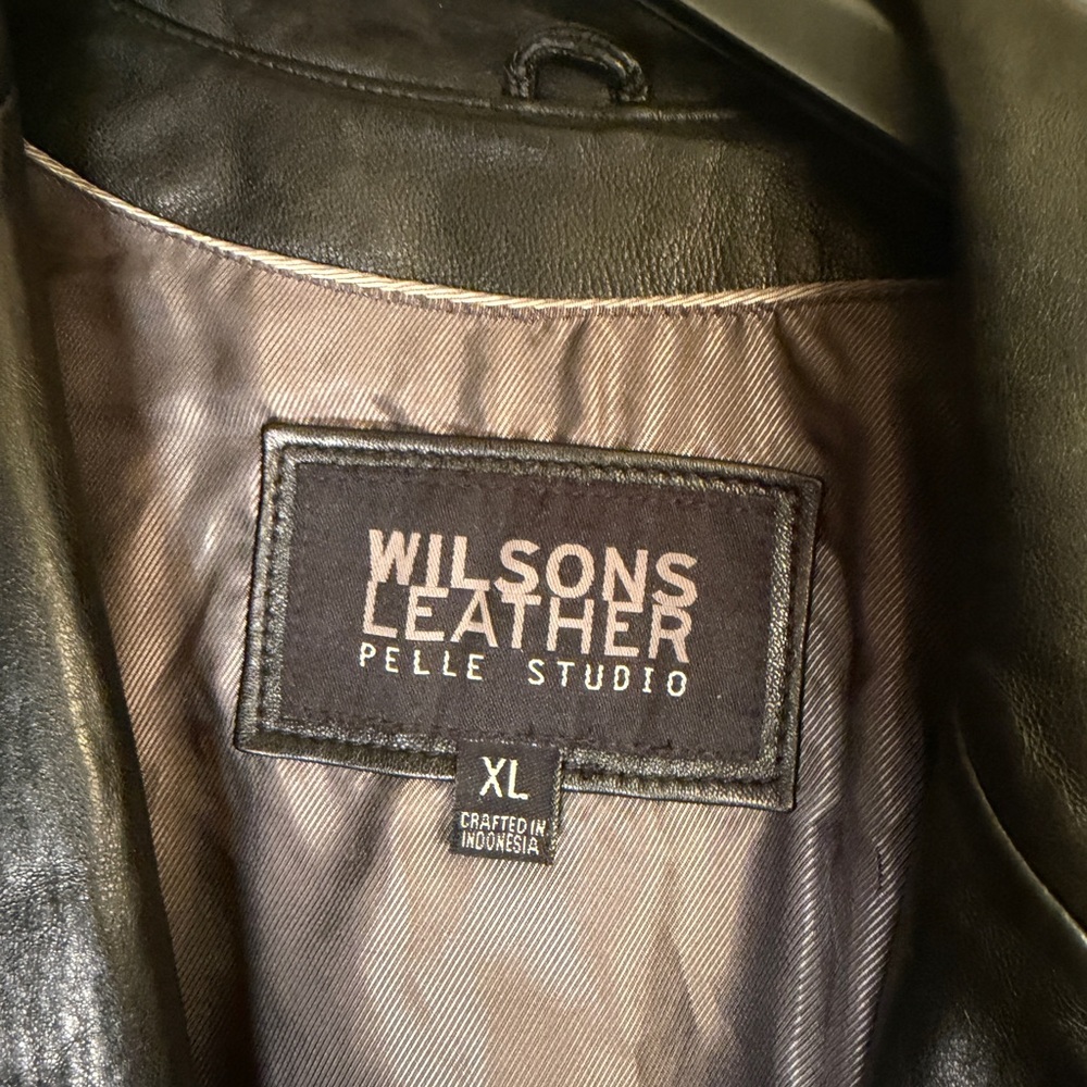 Wilsons Leather Black Jacket with Gray Lining